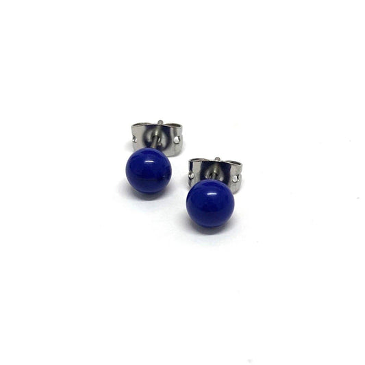 Helen Chalmers - Lapis Blue Handmade Glass Stud Earrings