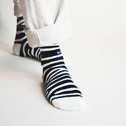 Bare Kind - Zebra Print Socks | Bamboo Socks | Black Socks: UK Adult 4-7 / Single Pair