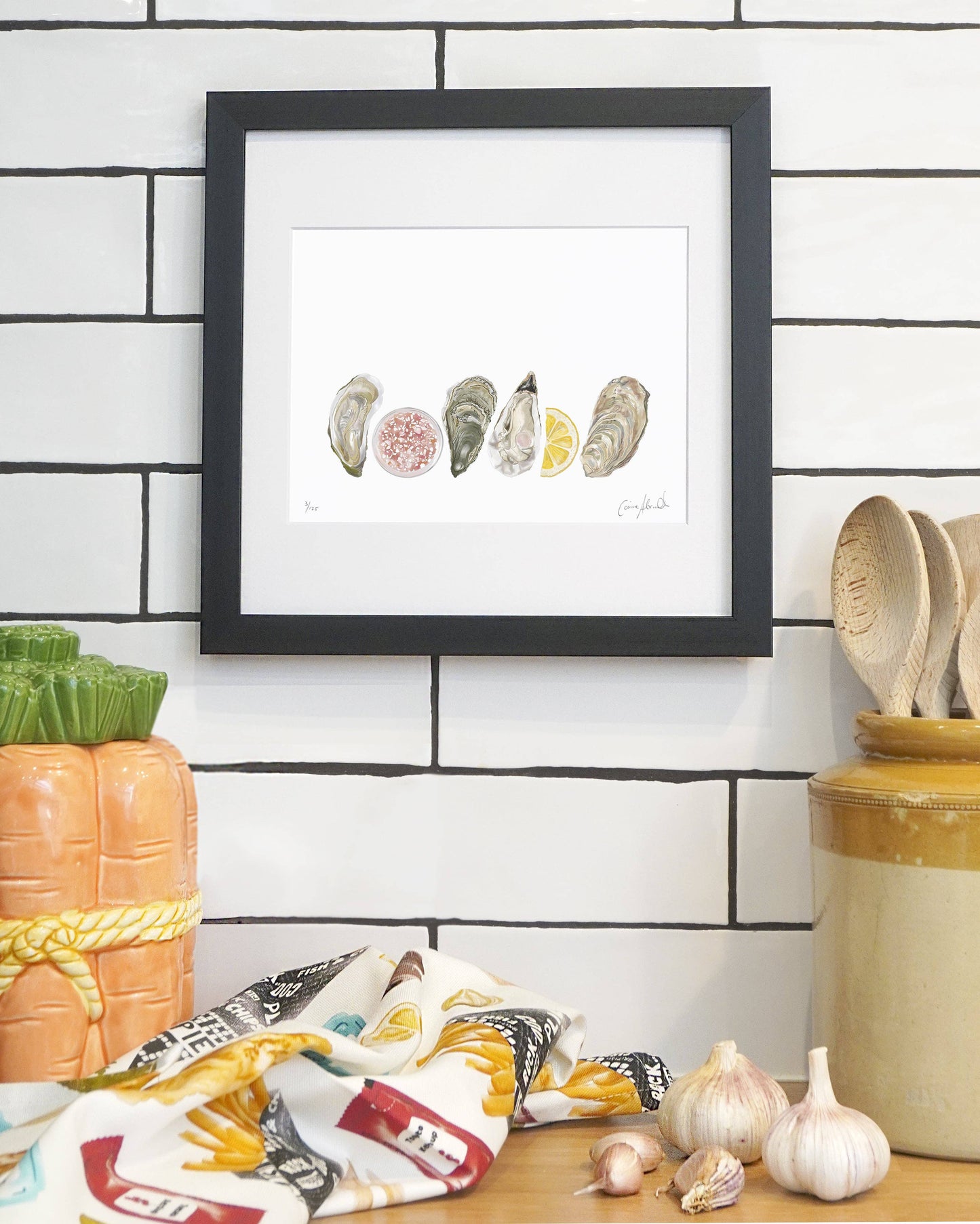 Oyster Print - Framed Artwork - Seaside - Food Lover