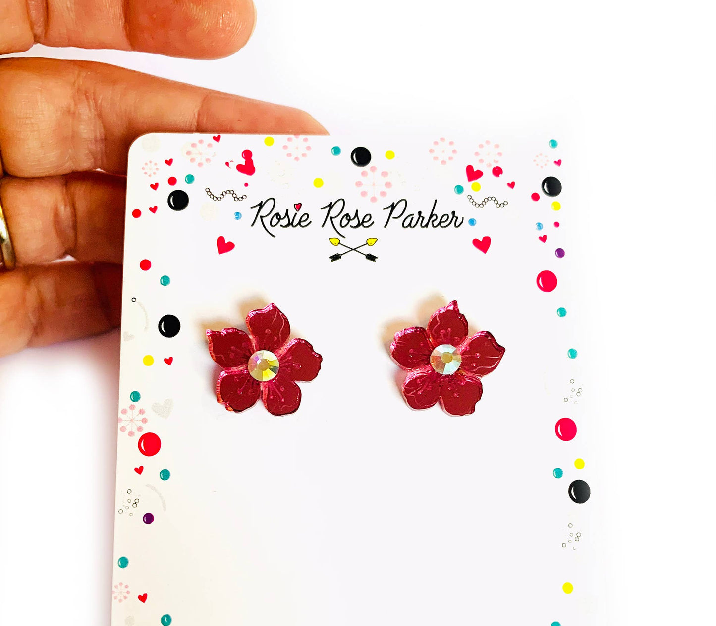 Rosie Rose Parker - Summer flower studs ladies flower studs summer jewellery uk