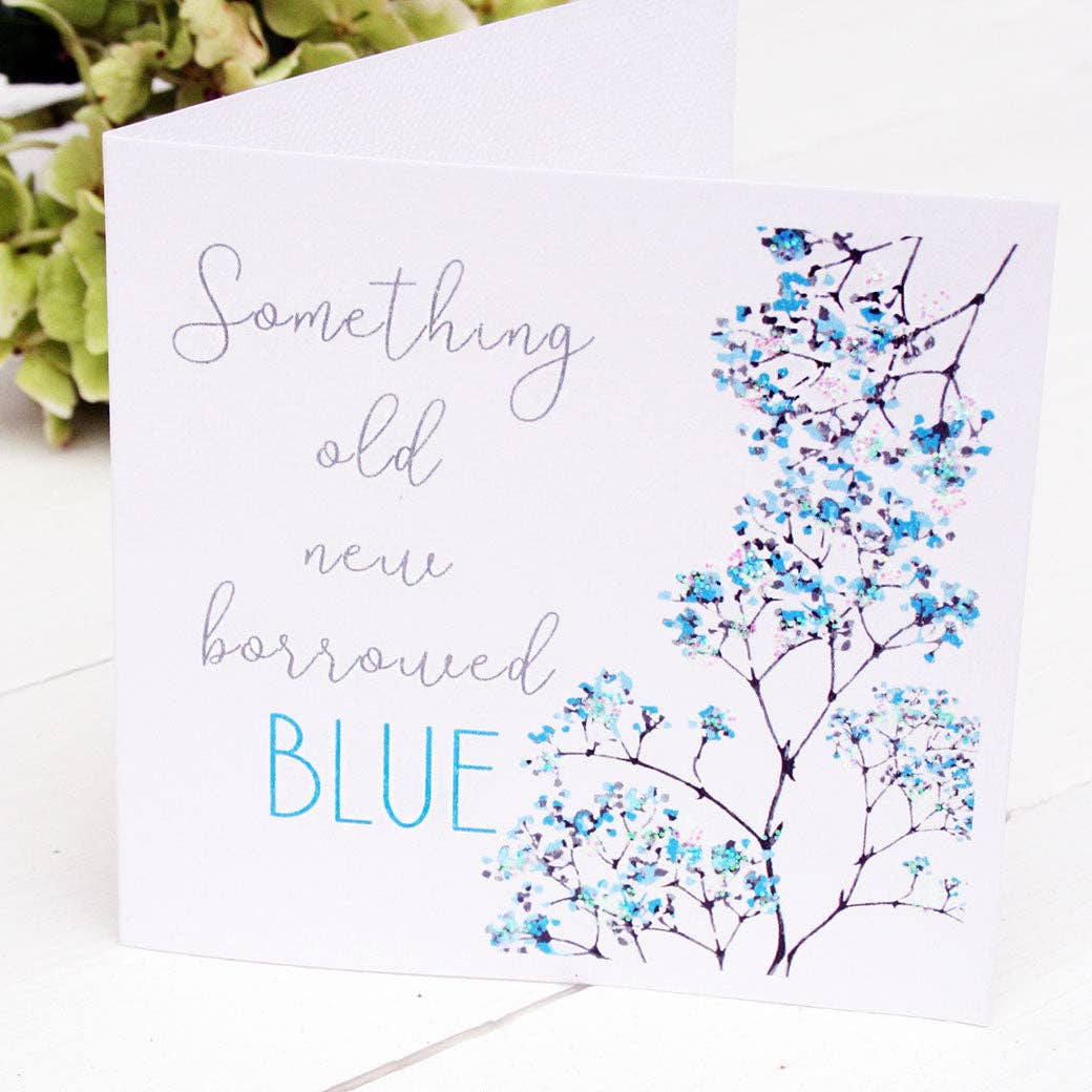 Floral Something Blue Hanging Heart