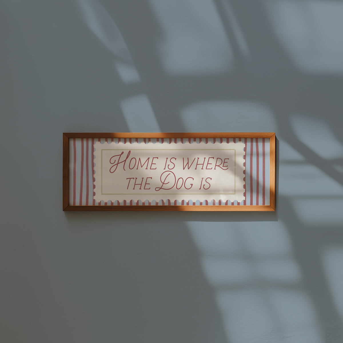 Home Is Where the Dog Is | Blue Red Wall Art, Pet Decor