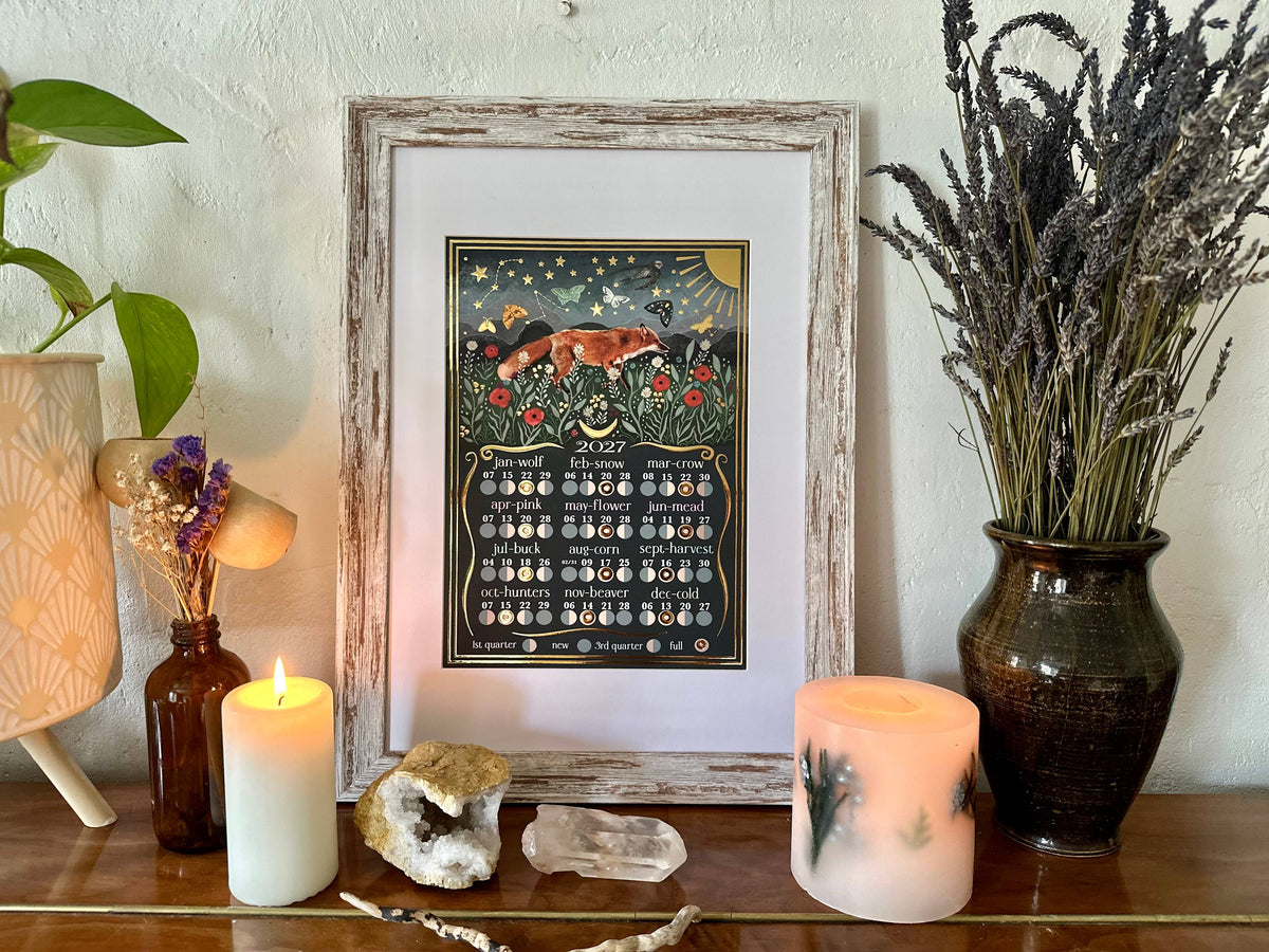 Glitter & Earth - Mounted moon calendar 2027