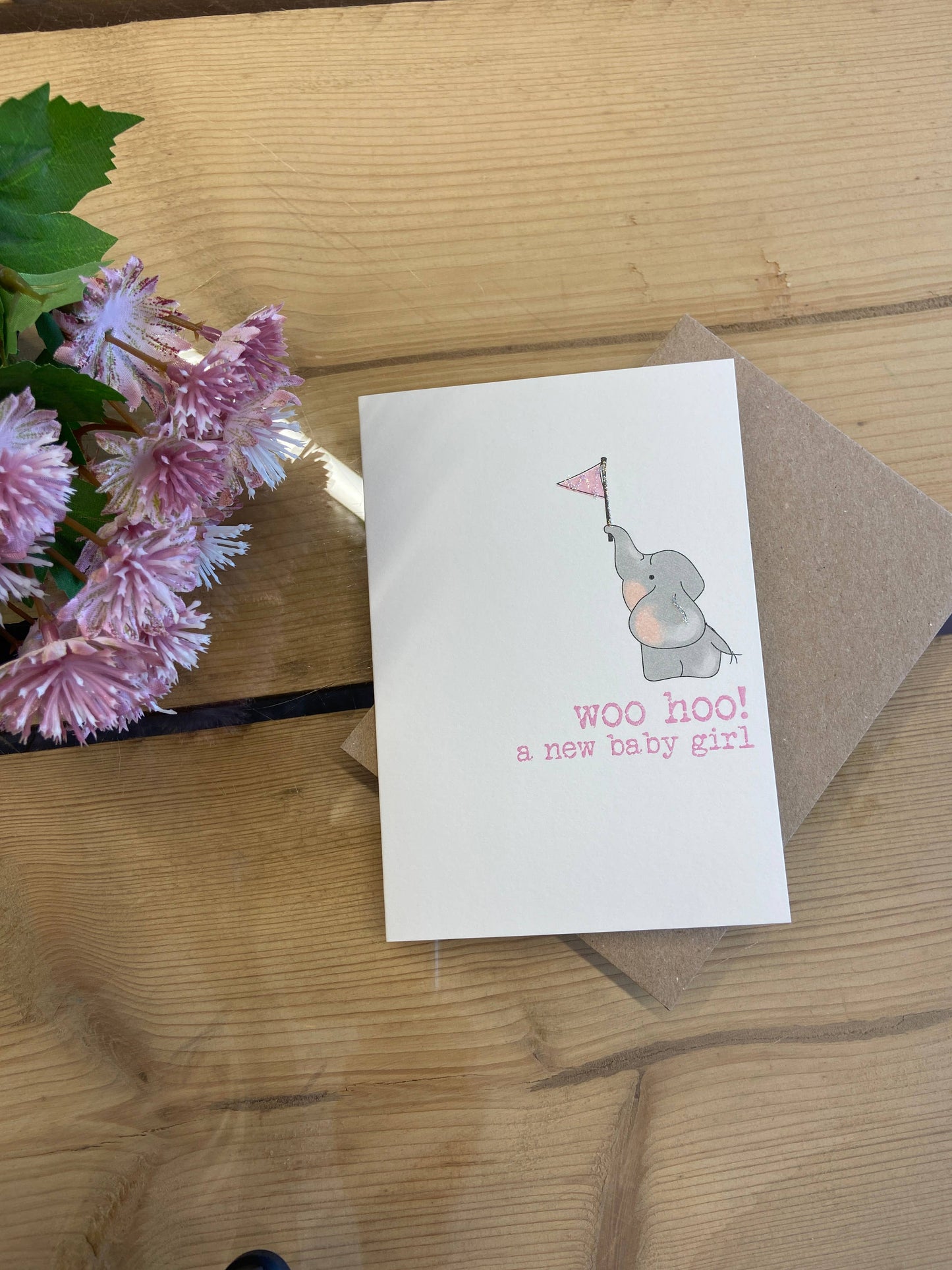 Woo Hoo - Baby Girl - Greetings Card