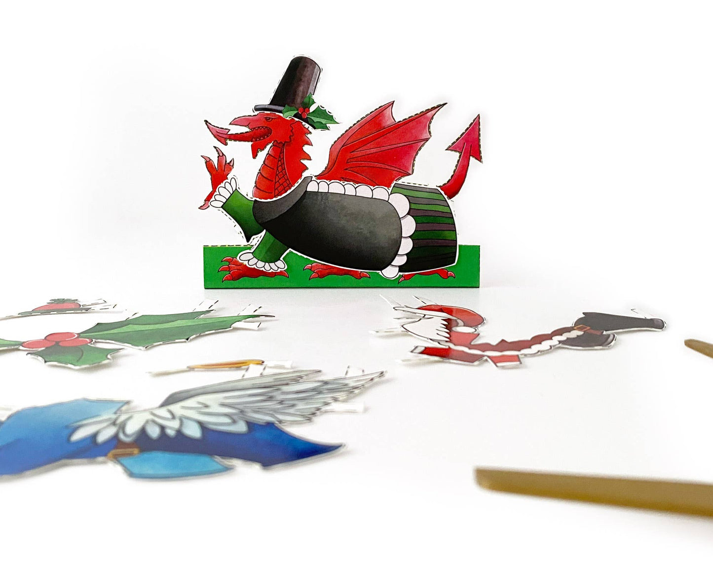 Dress a Welsh Dragon Christmas Card