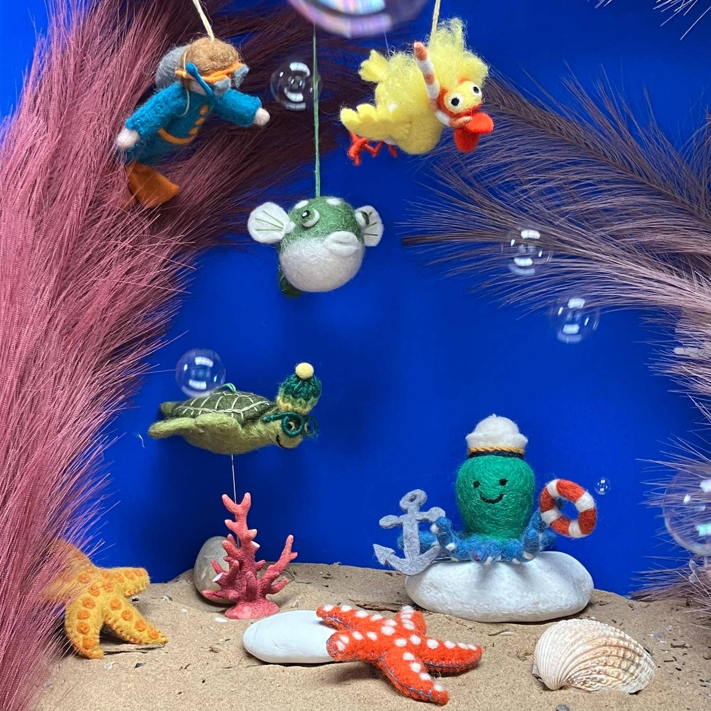 Handmade Felt Jolly Rodger the Crab Sealife Decoration