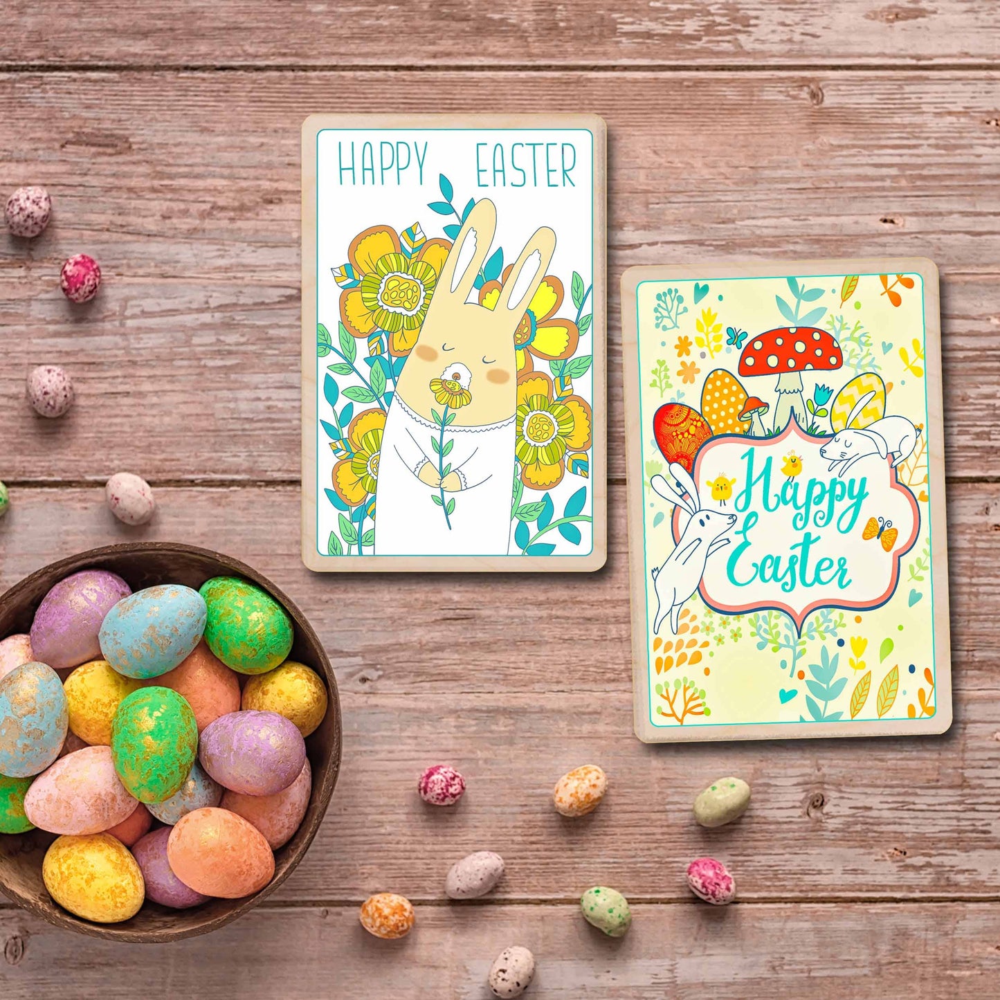 The Wooden Postcard Company - HAPPY EASTER wood Easter Card