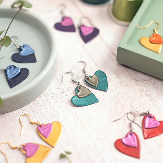 Coffee Pod Creations - Heart Earrings - Upcycled Aluminium - Handmade