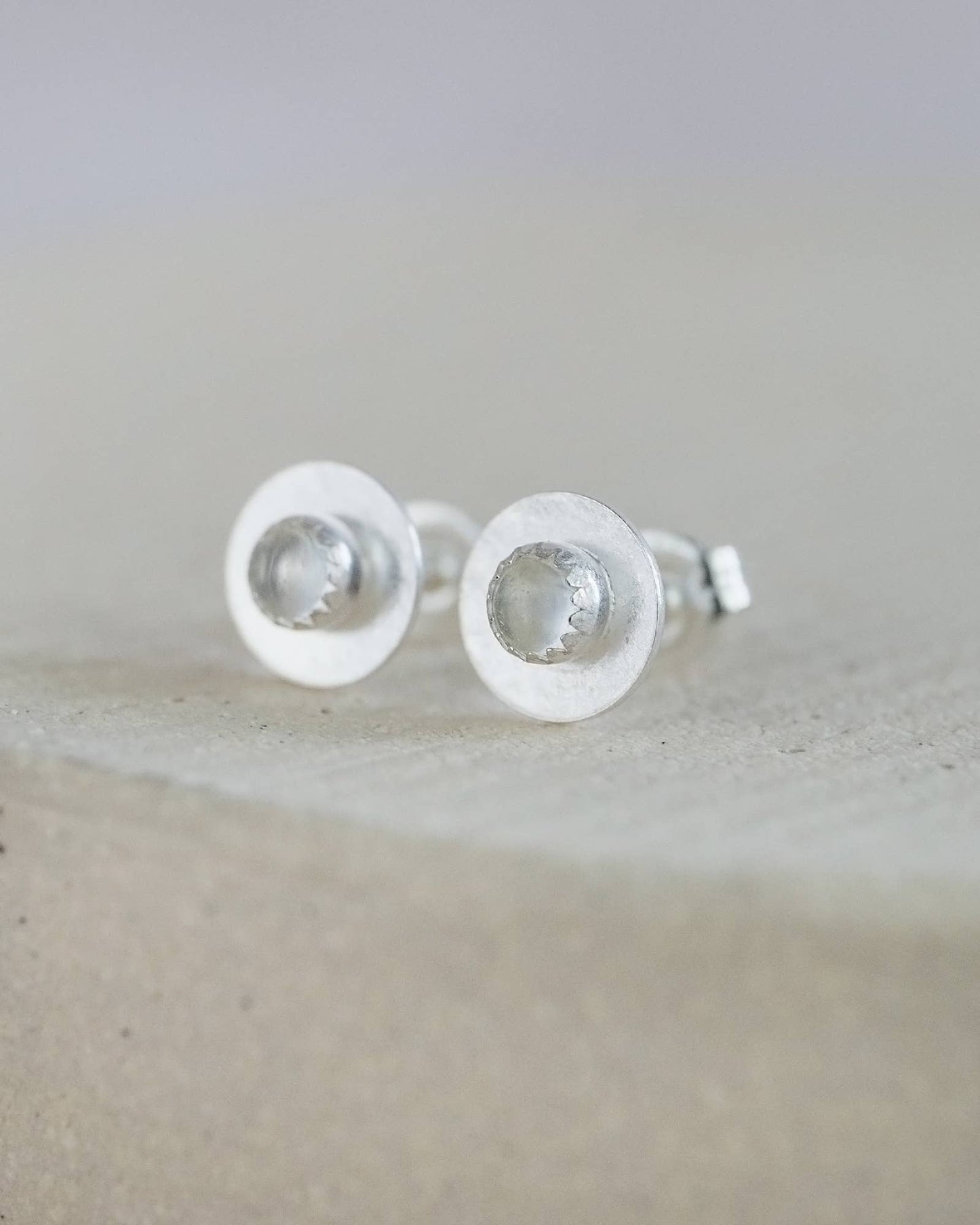 Lucy Kemp Jewellery - Sterling Silver Birthstone Disc Studs
