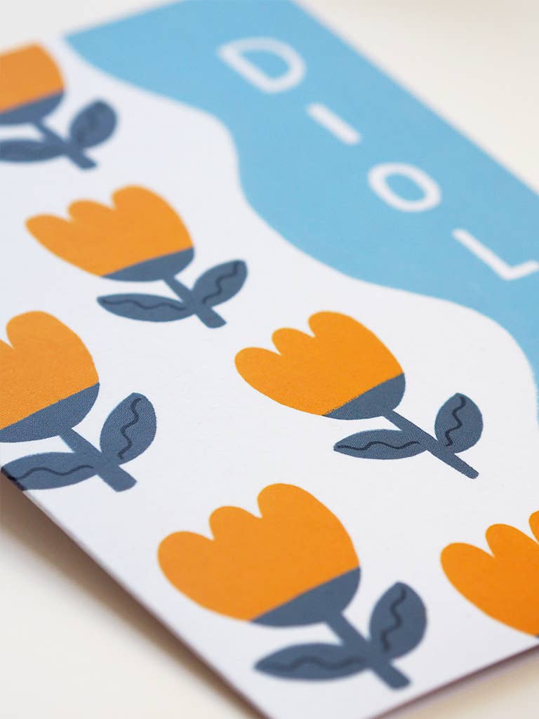 Diolch Tulip Welsh Language Thank You Card