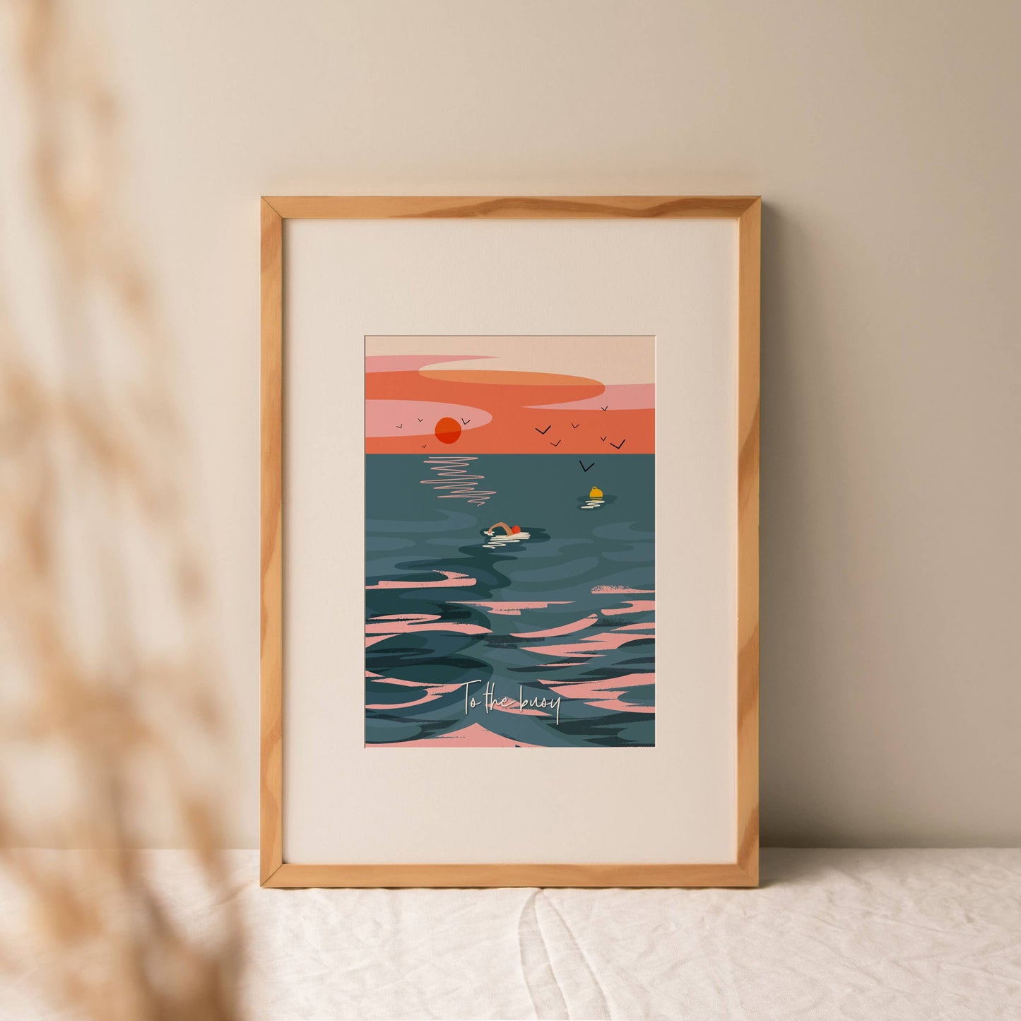 Onneke - Sea swimming print coastal print seaside print wild swimming