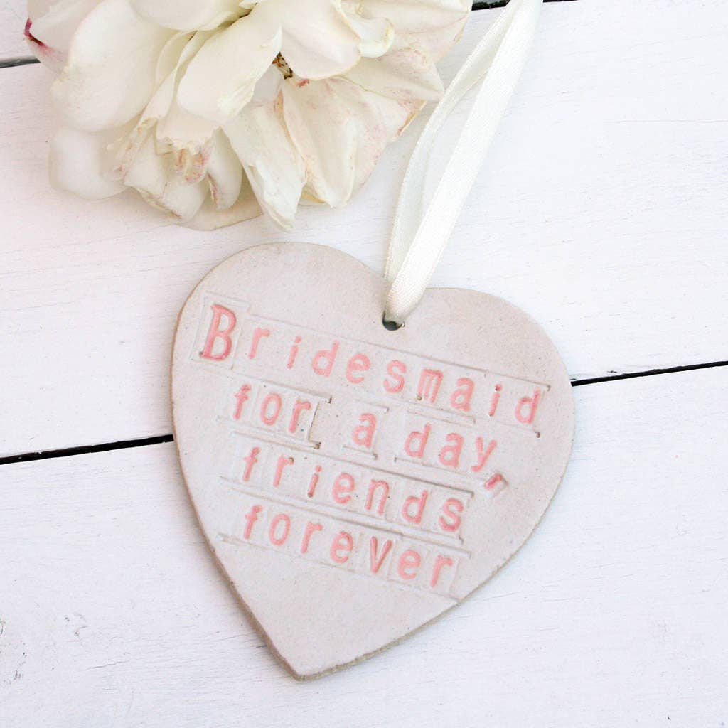 Bridesmaid Ceramic Hanging Heart