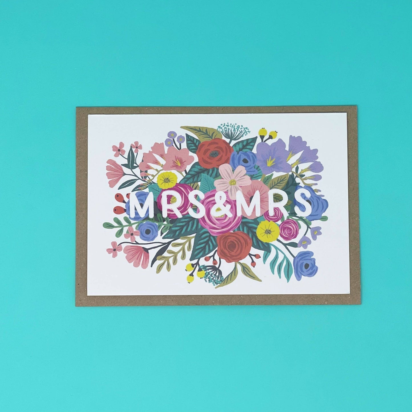 Lomond Paper Co - Mrs & Mrs Floral Wedding Card