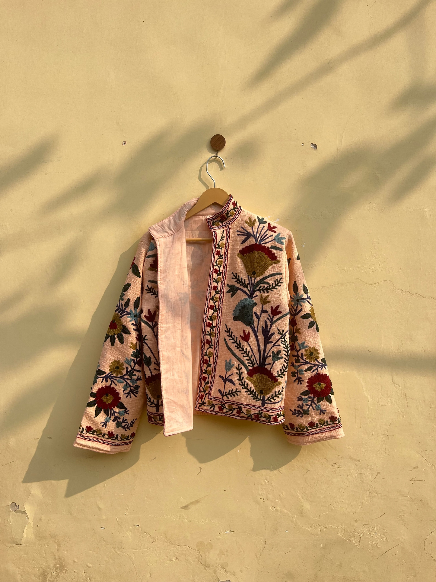 Boho Suzani Jackets, Hand Embroidered Cotton Velvet Quilted