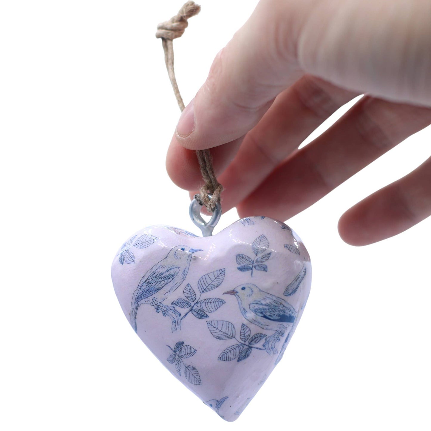 Decor Wood Hearts -  Blue Bird (50) - in Jar