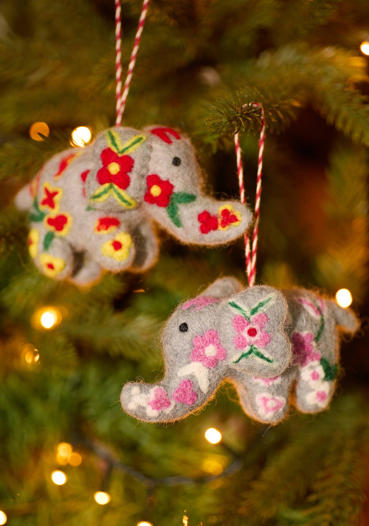 Namaste - Embroidered Felt Elephant Decoration