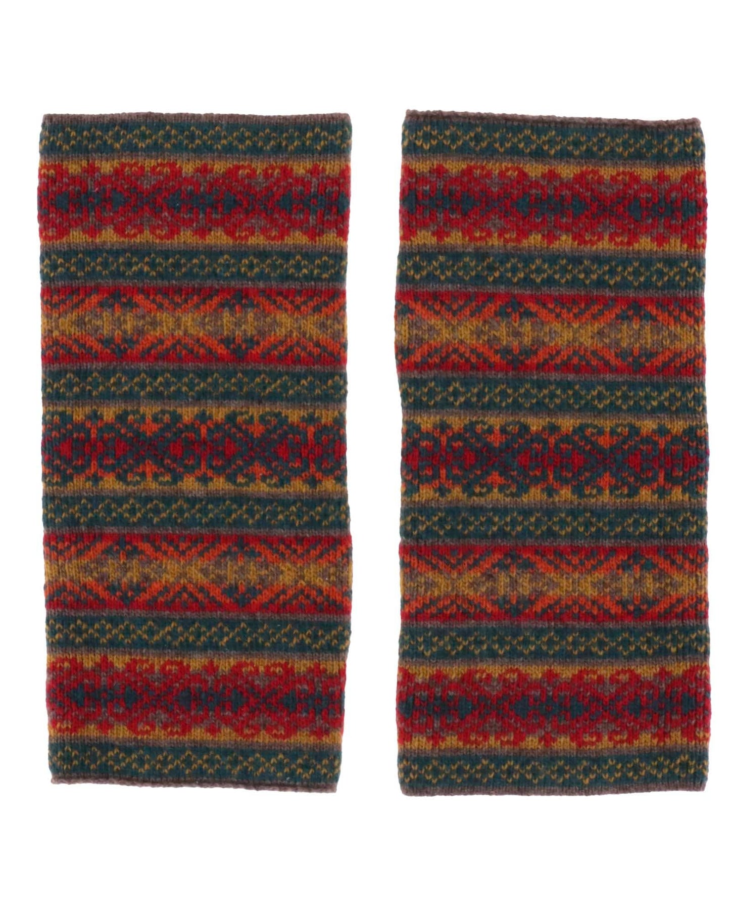 Cadenza Italy Ltd - Cashmere Blend Fairisle Wrist Warmers