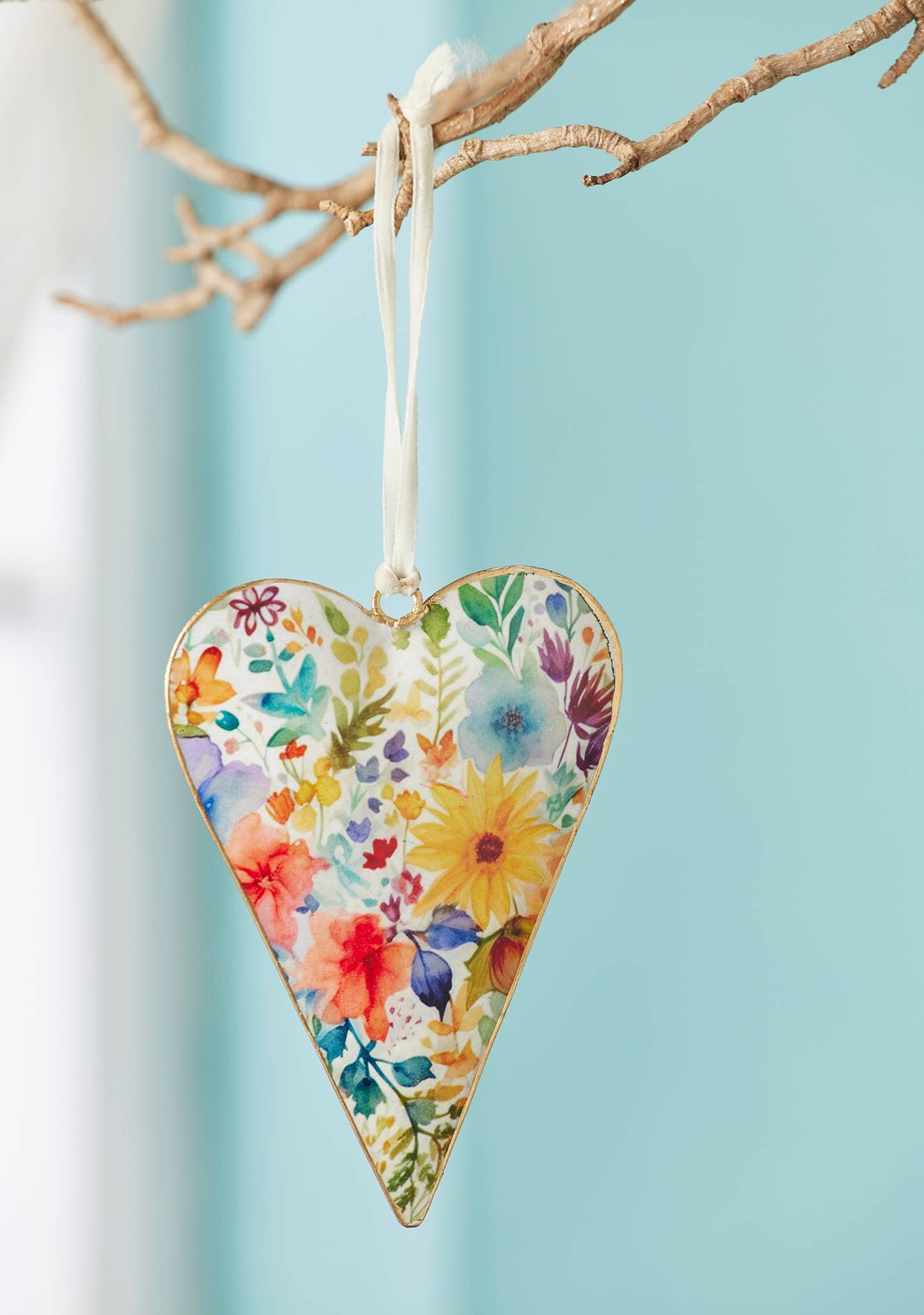 Namaste - Watercolour Floral Heart Decoration