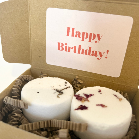 Only The Good Stuff - Two Piece Mini Shower Steamer Gift Set- Relaxing: Happy Birthday