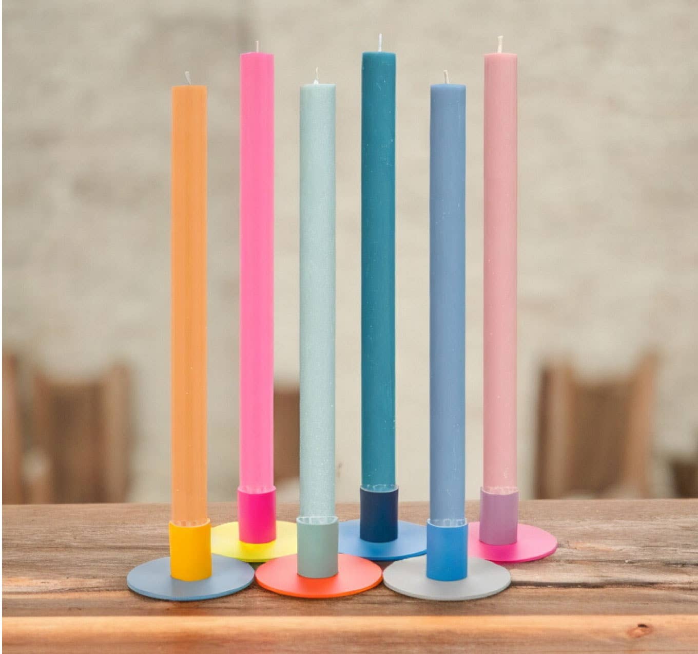 British Colour Standard - Small 4cm Two-Tone Metal Candleholders