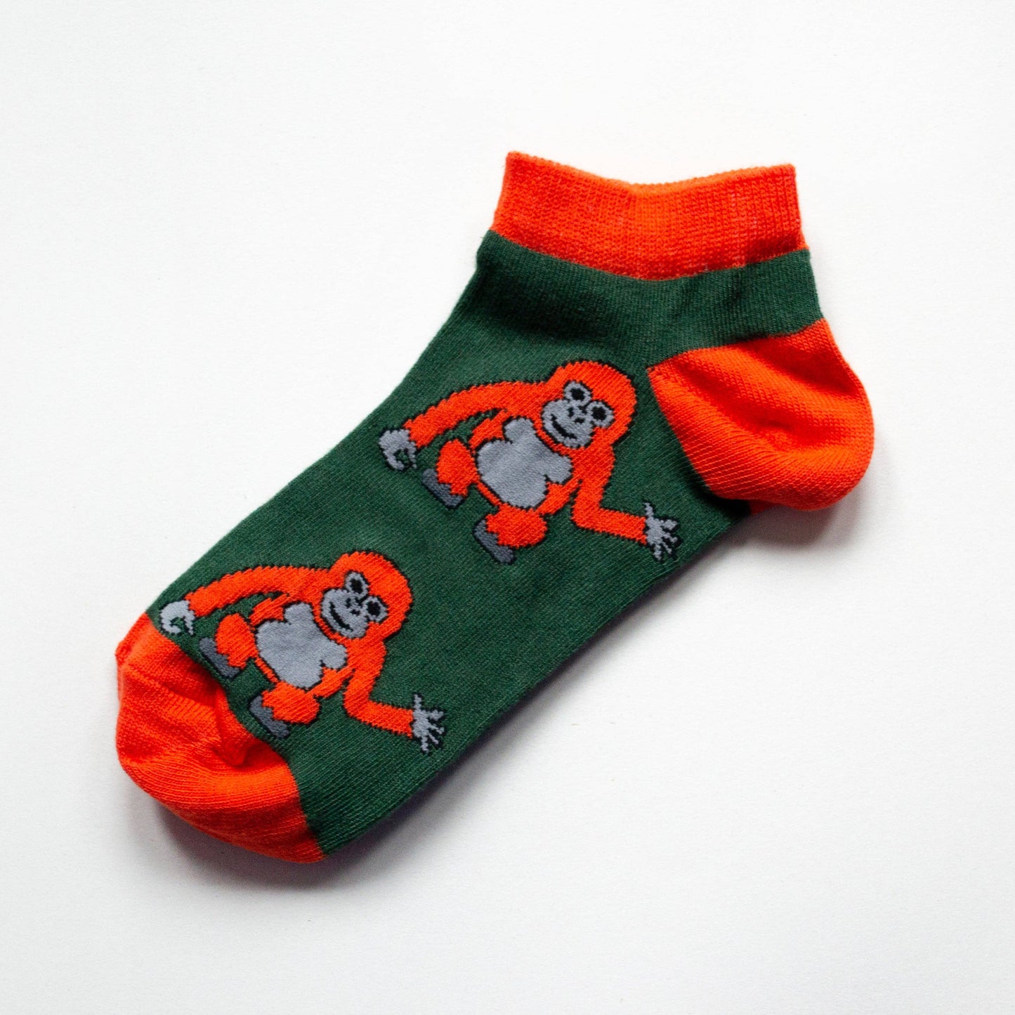 Orangutan Socks | Trainer Socks | Green Socks: UK Adult 4-7