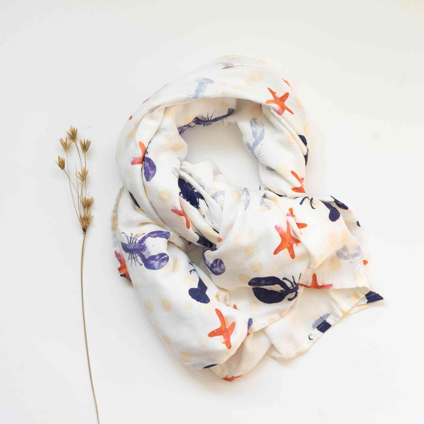 Beach Born Salcombe Ltd Lobster Muslin Swaddle