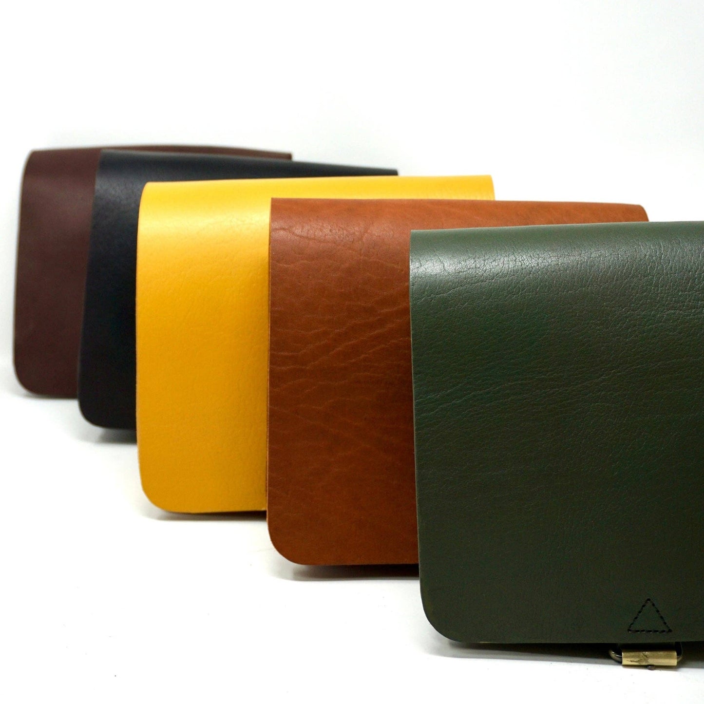 Handmade Small Unisex Leather Crossbody Bag – yellow Full-Grain Leather Satchel"