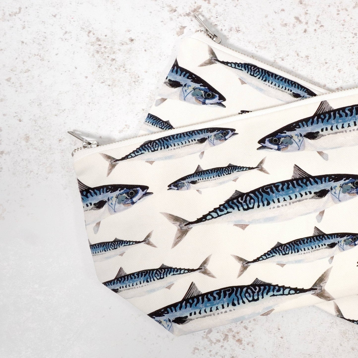 Mackerel Wash Bag - British Made - Blue Toiletry Bag