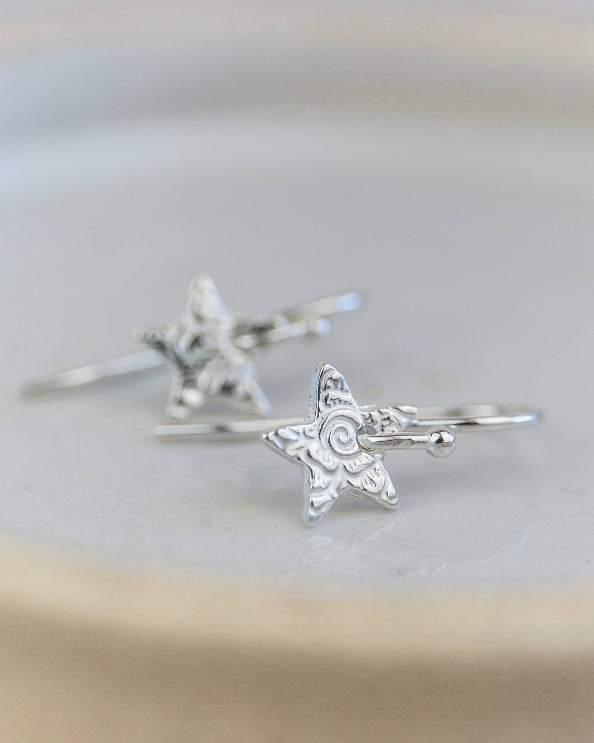 Lucy Kemp - Sterling Silver Mini Textured Earrings