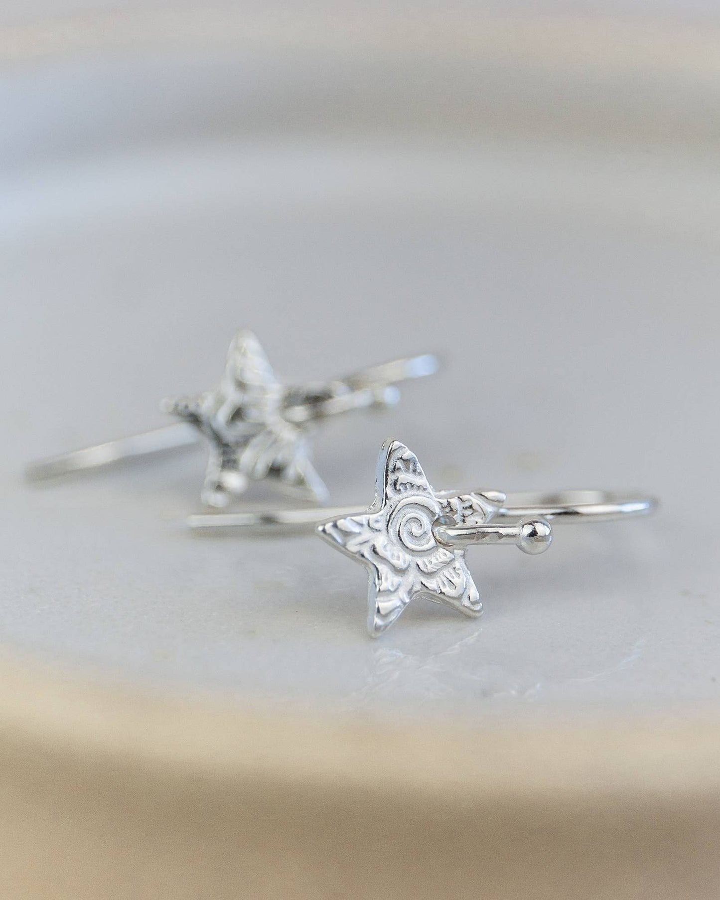 Lucy Kemp - Sterling Silver Mini Textured Earrings