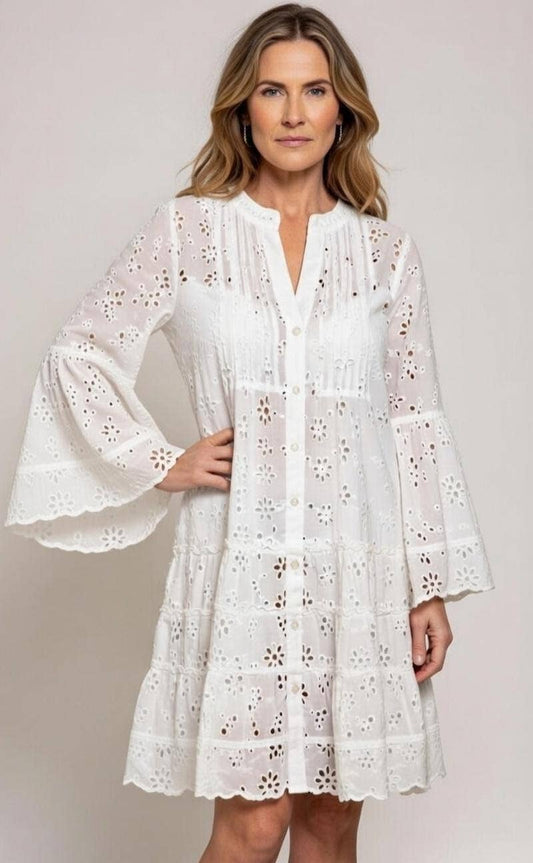 Botanical Flower Smock Dress