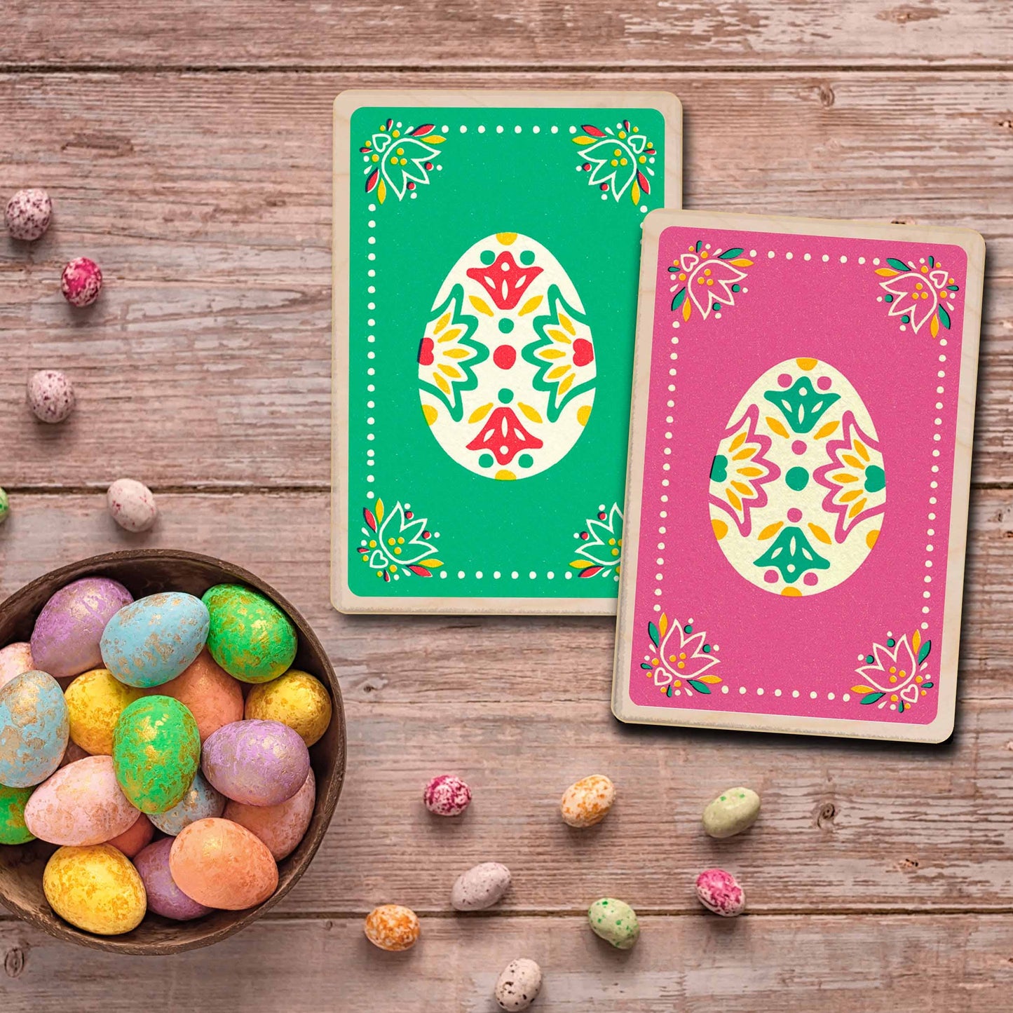 The Wooden Postcard Company - GREEN EASTER wood Easter Card