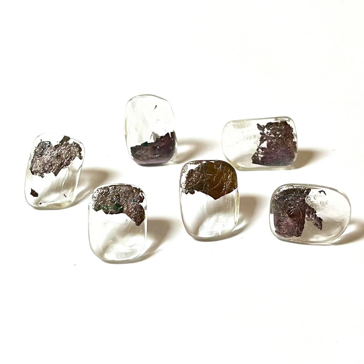 Helen Chalmers - Freeform Panel Stud Earrings, Recycled Whisky Bottle and Palladium