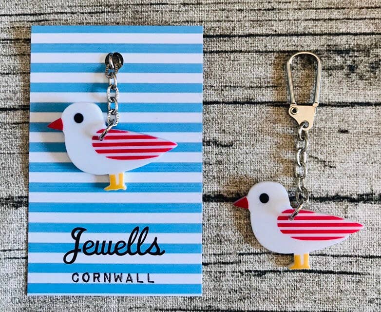 Jewells - Resin Seagull Keyring Key Chain