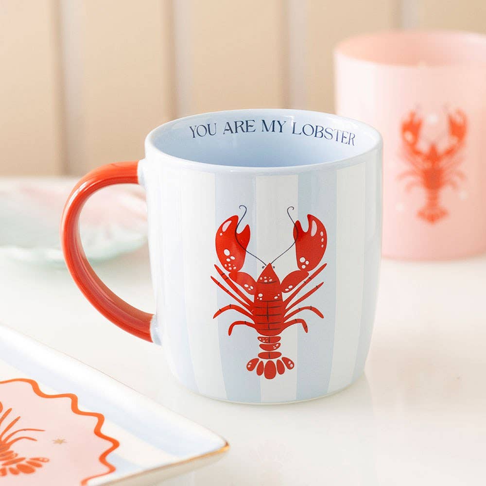 You Are My Lobster Coastal Striped Mug