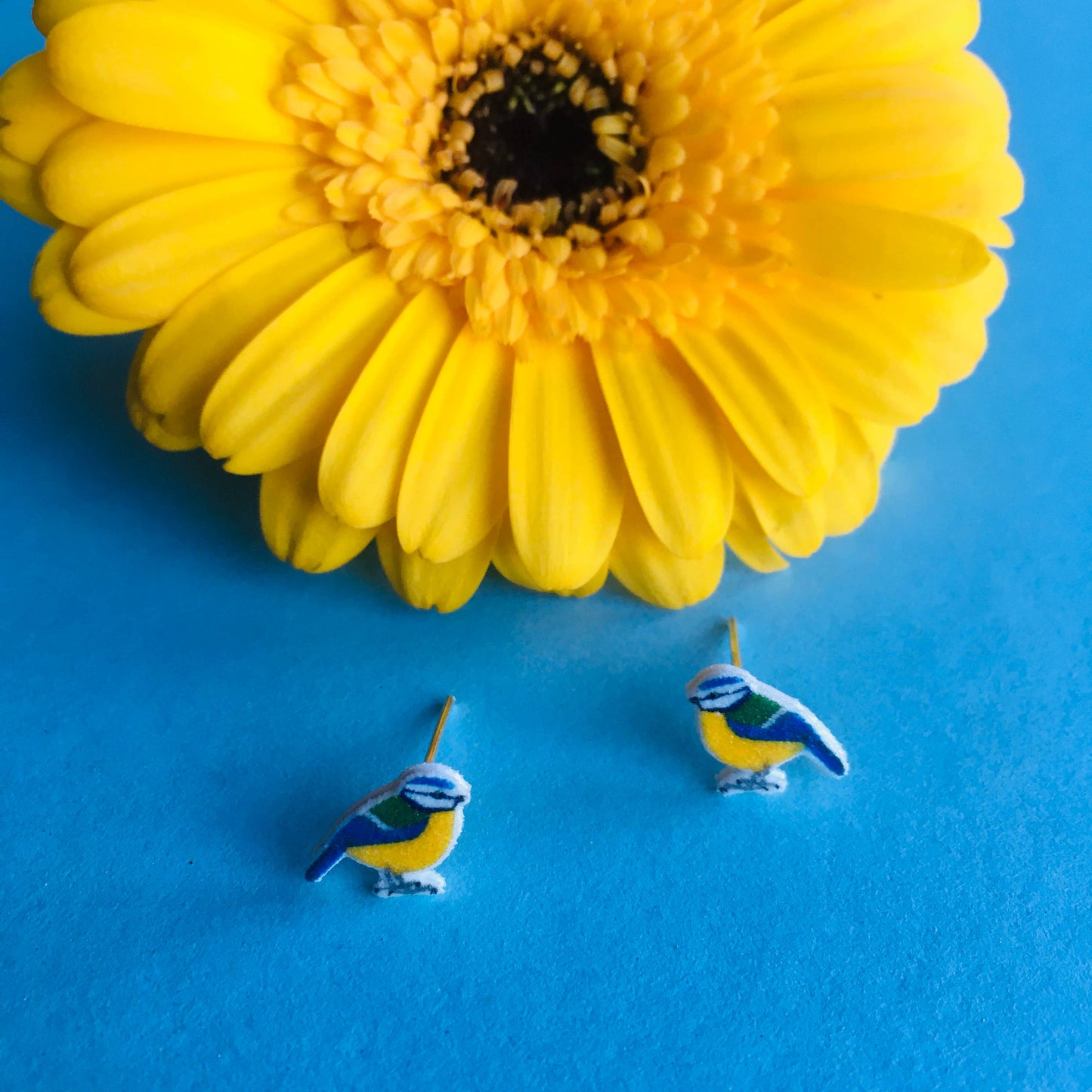 RatBeanCat - Little blue tit earrings