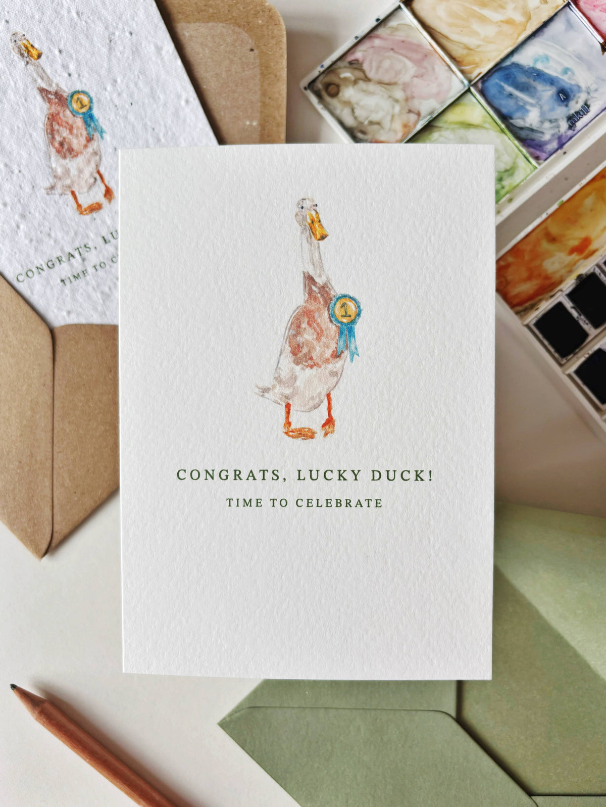 Honey & Incense - Congrats Lucky Duck Card | Quacking Puns