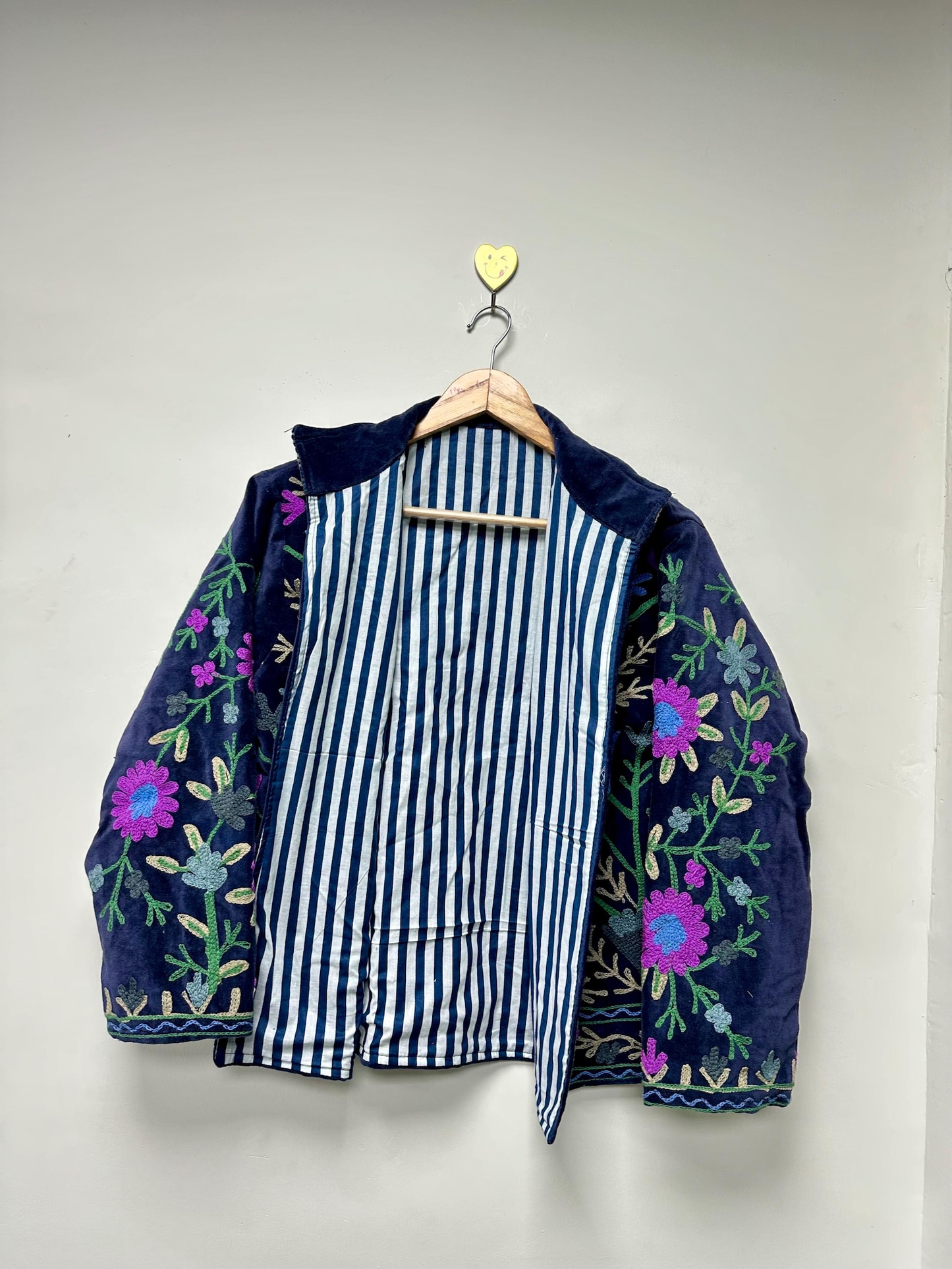 Boho Suzani Jackets, Hand Embroidered Cotton Velvet Quilted