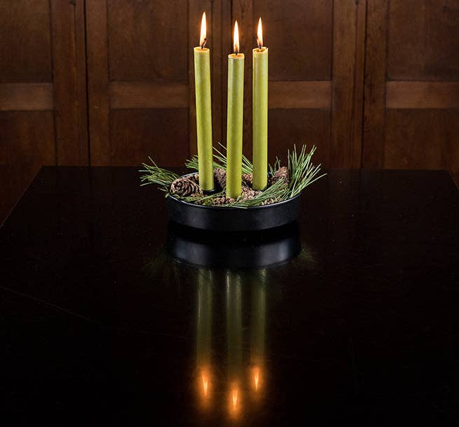 British Colour Standard - Olive Green Eco Dinner Candles
