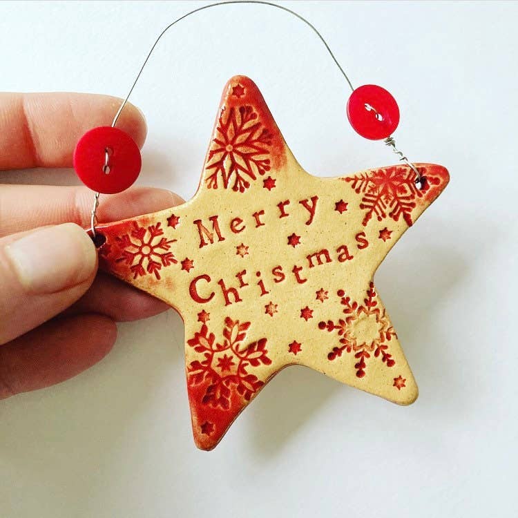 Merry Christmas Star/Bauble Tree Decoration from Wales