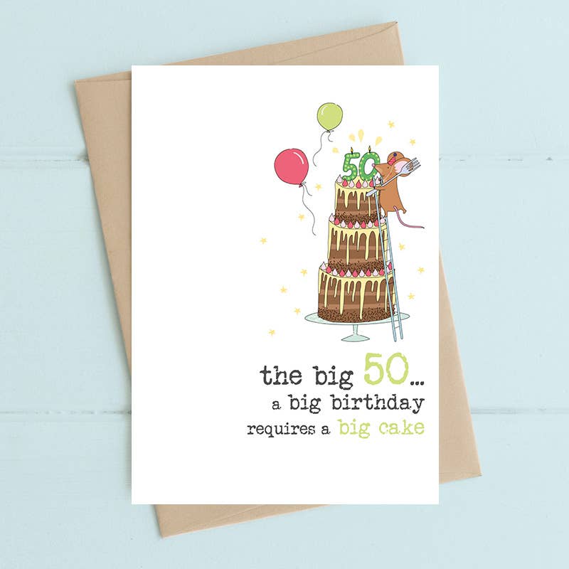 Dandelion Stationery - 50th Birthday - Big Birthday - Greetings Card