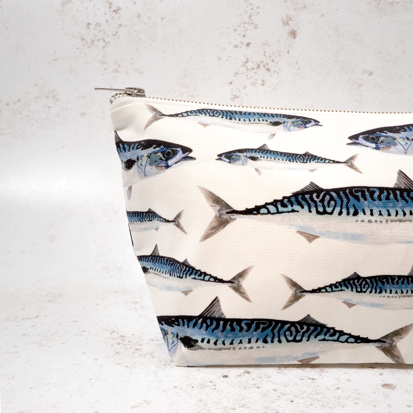 Mackerel Wash Bag - British Made - Blue Toiletry Bag