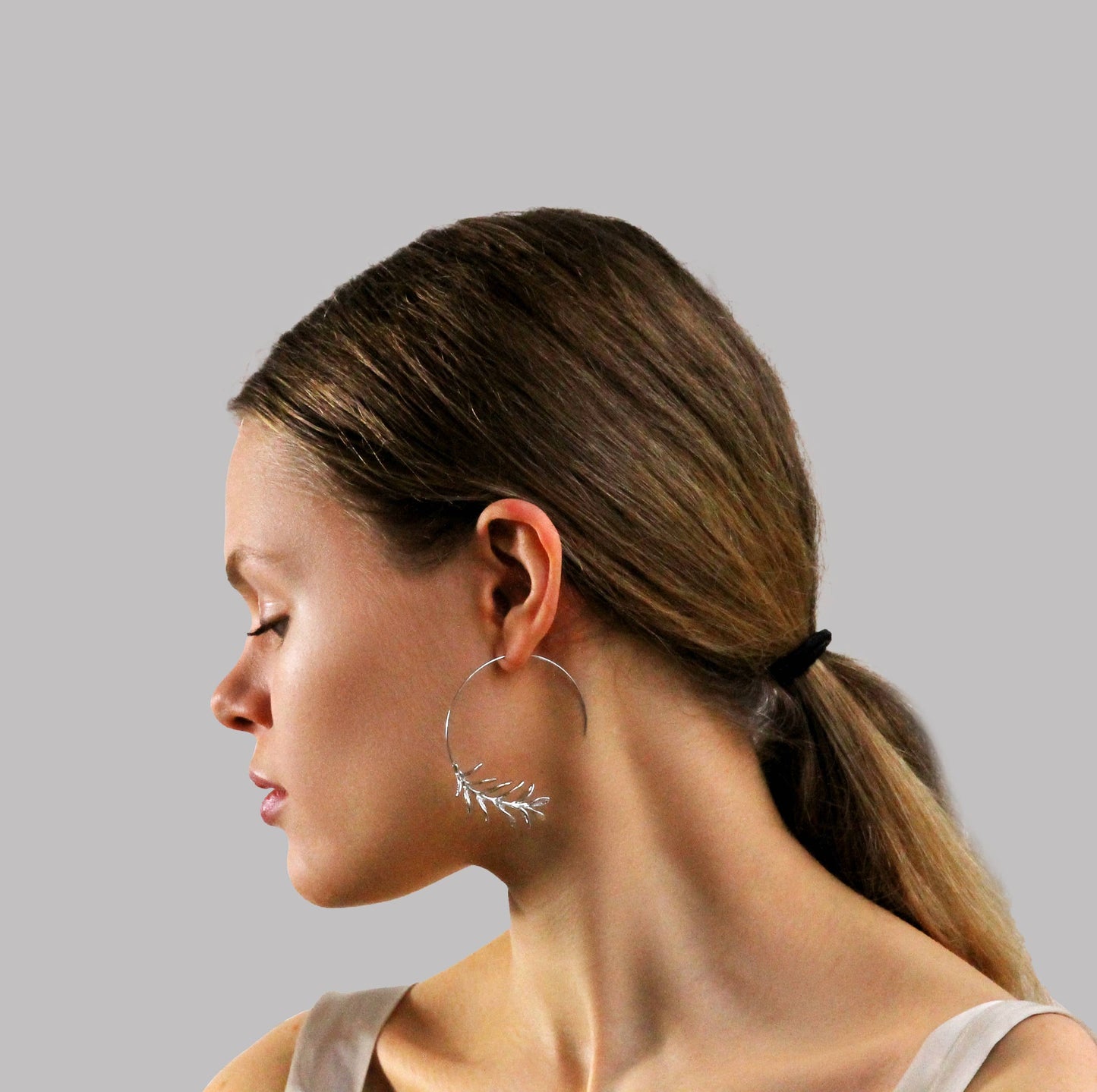 Silk Purse, Sow's Ear - Botanical Leaf Hoop Earrings