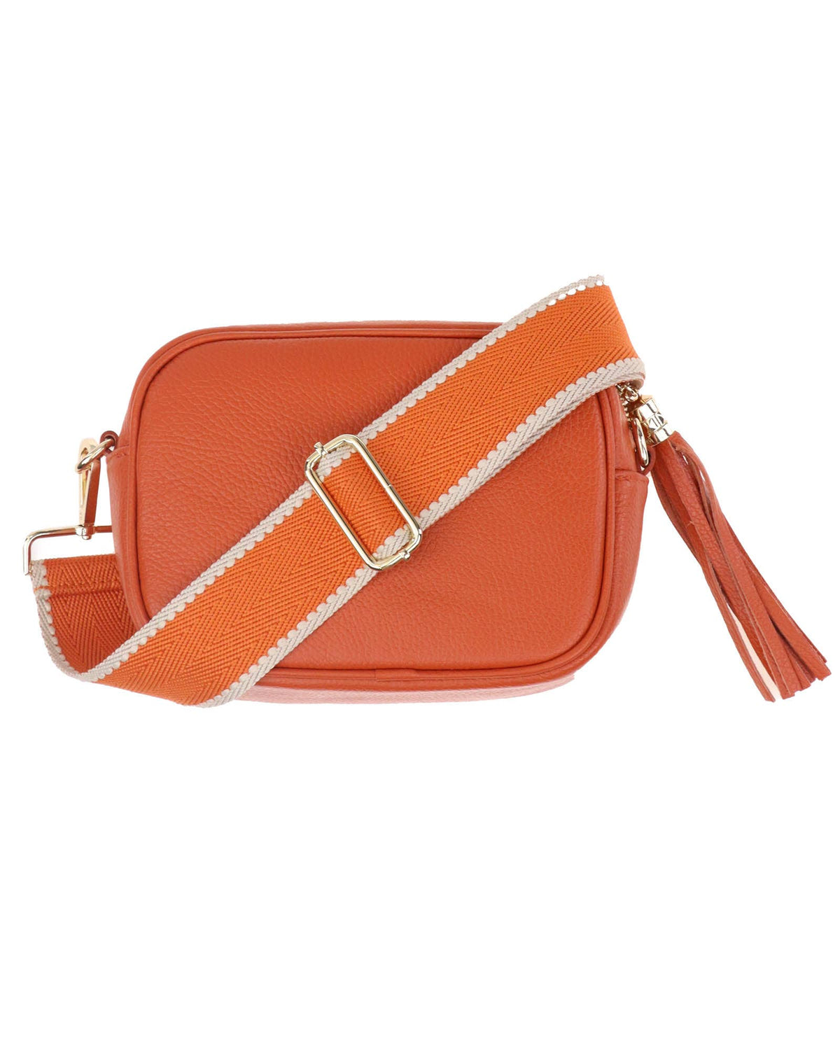 Cadenza Italy Ltd -  Crossbody Leather Camera Bag: Burnt Orange