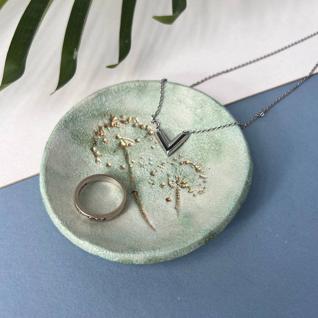 Green and Gold Ring Dish