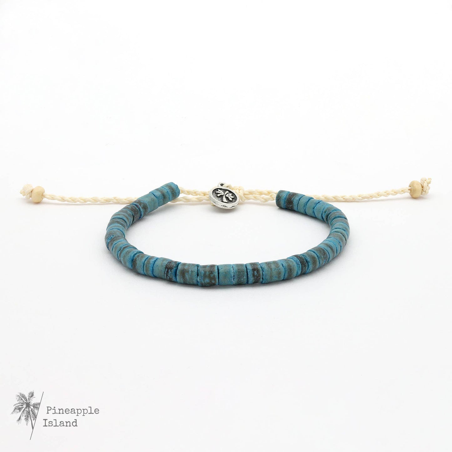 Pineapple Island - Pantai Kura-Kura Wood Bead Bracelet by Koh Surf: Blue