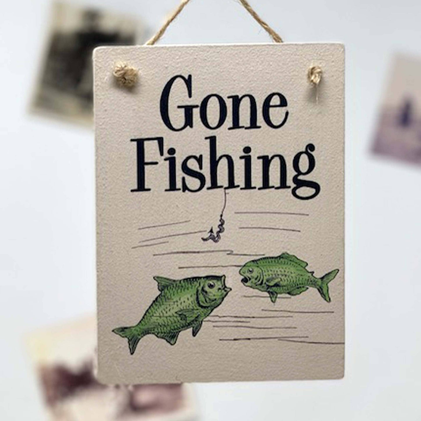 The Wooden Postcard Company - GONE FISHING wooden mini sign