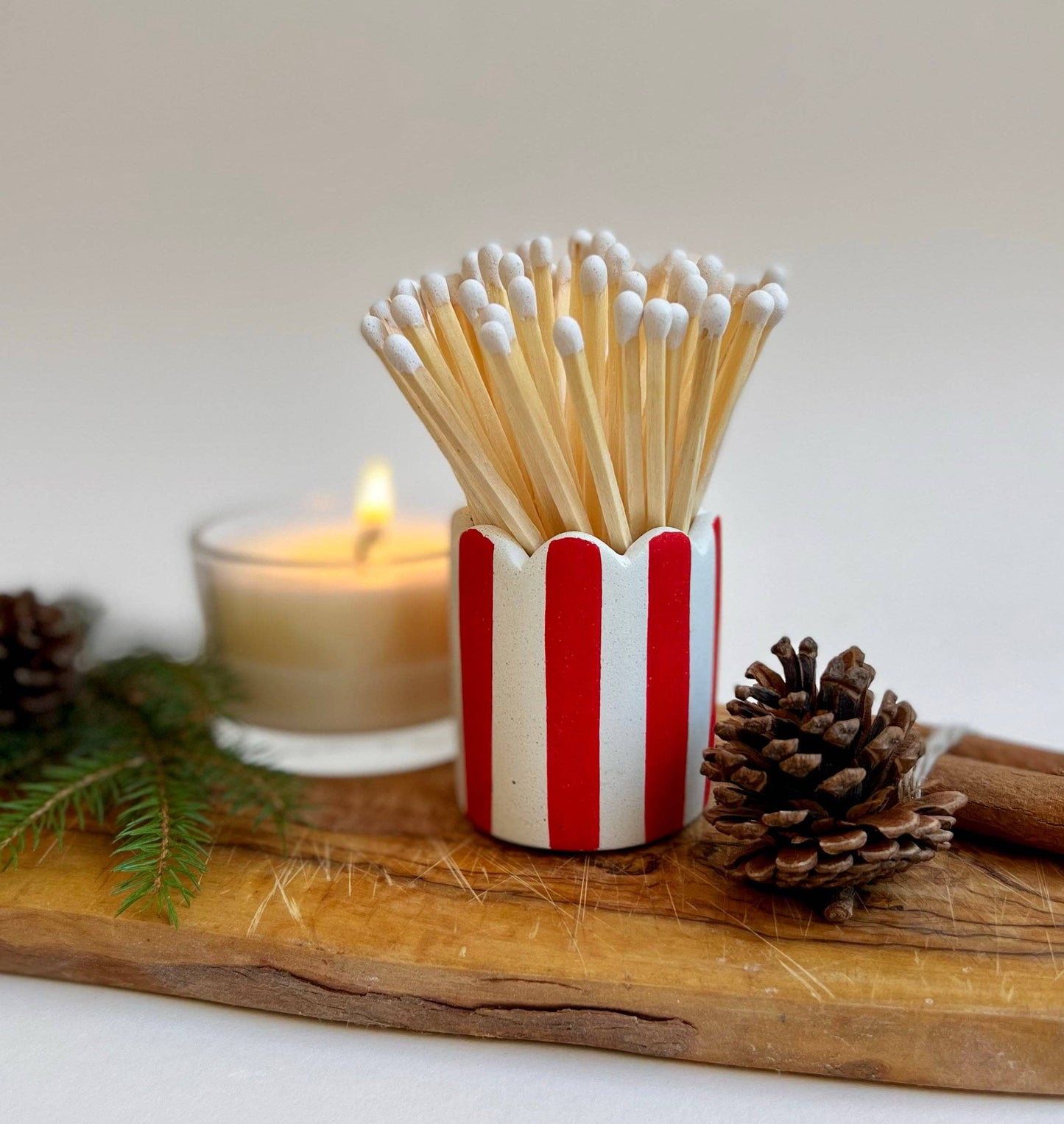 Hello Marilu Stripy Match Stick Holders