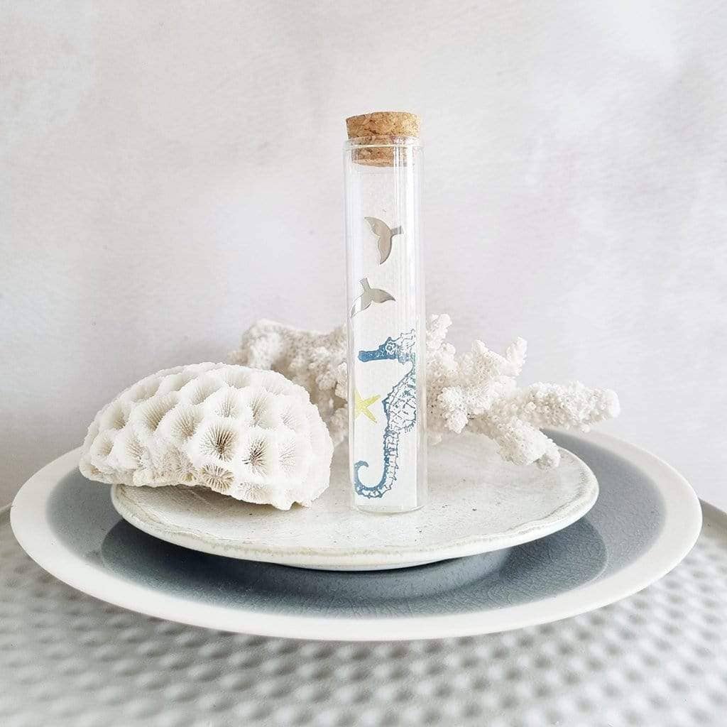 Zamsoe - Whale Tail Silver Plated Stud Earrings in a Bottle