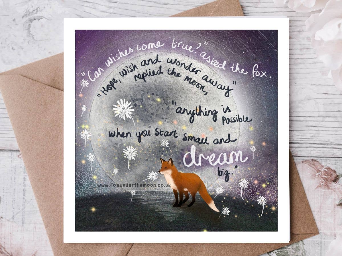 "Wishes" Celebration & Encouragement Card by Fox Under The M